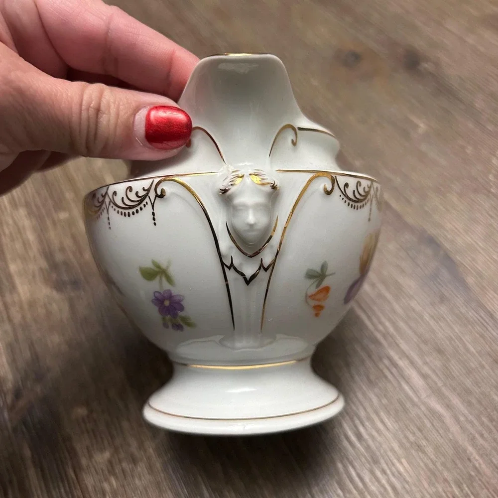 Vintage‎ porcelain Floral Creamer White Gold Gilt Rosenthal Empire